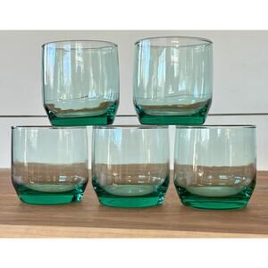 Newport Green by Anchor Hocking Set of 5 Discontinued Vintage Bar